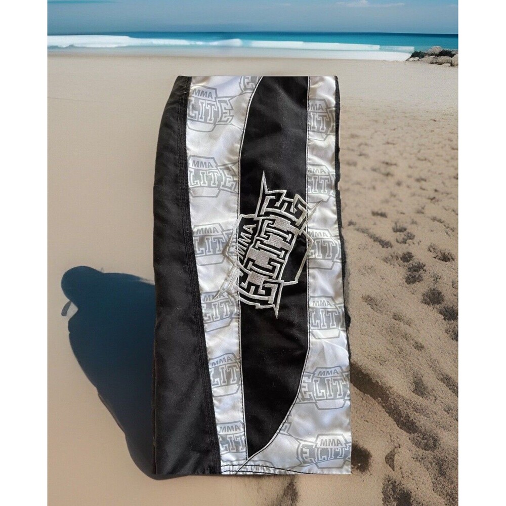 MMA Elite Fight Shorts Ghost Pattern Embroidered Pockets Drawstring Men Small